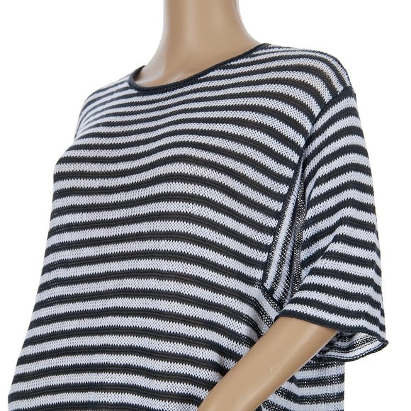 Eileen Fisher Half-Sleeve Striped Organic Linen Tunic Women's Size XL - Picture 4 of 6